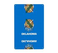 UDFKGLP Oklahoma State Flag Pattern Tin pittura decorativa 20,3 x 30,5 cm Realizzato in banda stagnata, resistente all'usura e durevole