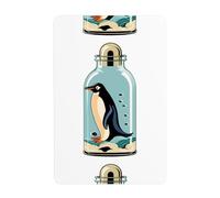 UDFKGLP Pinguino e pesce nella bottiglia di vetro Modello Pittura decorativa in latta 20,3 x 30,5 cm Realizzato in banda stagnata, resistente all'usura e durevole