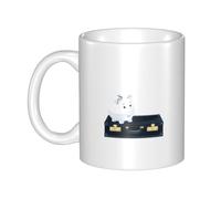 UDFKGLP Salvadanaio in valigia Tazza modello tazze in ceramica per cappuccino, latte, cereali, yogurt, latte, bevande calde o fredde Forno a microonde