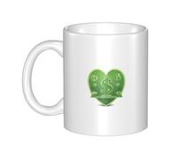 UDFKGLP Tazza in ceramica con motivo a soldi verdi, per cappuccino, latte, cereali, yogurt, latte, bevande calde o fredde, forno a microonde