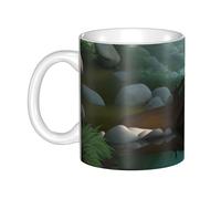 UDFKGLP Tazza in ceramica con motivo Little Bridge in the East, per cappuccino, latte, cereali, yogurt, latte, bevande calde o fredde, forno a microonde