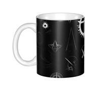 UDFKGLP Tazza in ceramica con motivo universo bianco e nero per cappuccino, latte, cereali, yogurt, latte, bevande calde o fredde forno a microonde