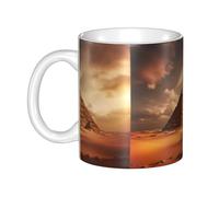 UDFKGLP Tazza in ceramica con piramide egiziana nel deserto, per cappuccino, latte, cereali, yogurt, latte, bevande calde o fredde forno a microonde