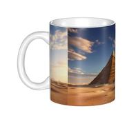 UDFKGLP Tazza in ceramica con piramide egiziana nel deserto, per cappuccino, latte, cereali, yogurt, latte, bevande calde o fredde forno a microonde