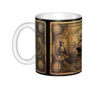 UDFKGLP Tazze in ceramica con motivo a soldi in dollari statunitensi per cappuccino, latte, cereali, yogurt, latte, bevande calde o fredde Forno a microonde