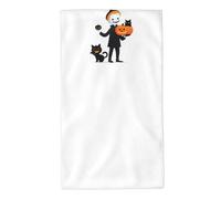 UDFKGLP The Black Cat Ghost Behind The Little Boy, asciugamano da 69,8 x 40,6 cm, delicato sulla pelle, assorbente, soffice e morbido, per bagno, spiaggia, esterni