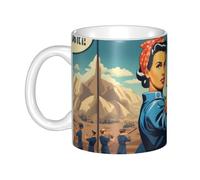 UDFKGLP We Can Do It Tazza in ceramica per cappuccino, latte, cereali, yogurt, latte, bevande calde o fredde Forno a microonde