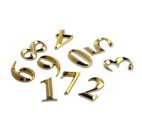 UDHSNJZG 1 pz. Cifre del cancello da 0 a 9 Numero di plastica Etichetta numerale Targa for Porta Casa Cassetto Segno Placcatura Hotel Adesivo Indirizzo(9,Golden)