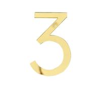 UDHSNJZG Adesivo con Numero Civico 3D, Targa in Plastica Autoadesiva, Numerica, Cassetta Postale, Appartamento, della Stanza Dell'hotel, Adesivi for La Casa Moderna(Gold 3)