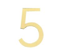 UDHSNJZG Adesivo con Numero Civico 3D, Targa in Plastica Autoadesiva, Numerica, Cassetta Postale, Appartamento, della Stanza Dell'hotel, Adesivi for La Casa Moderna(Gold 5)