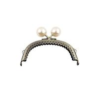 UDHSNJZG Chiusura Clic Clac per Borse Portafoglio con Perle Cornice Manico in Metallo Borsa A Forma di Arco retrò Pochette Maniglia Accessori(10.5cm)
