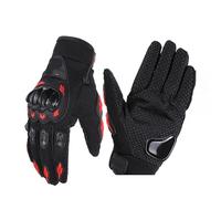 UDHSNJZG Guanti Moto Guanti, Guanti Traspiranti for Bicicletta con Tutte Le Dita, Guanti da Motociclista Anti-collisione, Guanti for Sport all'Aria Aperta(Black Red,L)