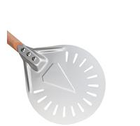 UDHSNJZG Pala Per Pizza Pala For Pizza In Alluminio Di Alta Qualità Strumenti For Sollevare Bucce Manico In Legno Antiscivolo Torta Pane Paletta Formaggio Tornitrice Accessorio(10in with 40cm hand)