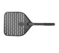 UDHSNJZG Pala Per Pizza Pala for pizza perforata da 12 pollici, paletta for in alluminio anodizzato duro con manico, pala for girare la(4pcs Black Set)