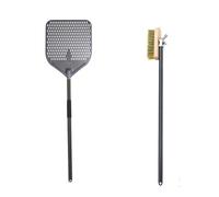 UDHSNJZG Pala Per Pizza Pala for pizza rettangolare con rivestimento duro in alluminio da 44/46 pollici, perforata, lunga, pala for, rimovibile, strumento for(14inch 43inch Brush)