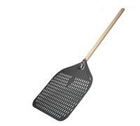 UDHSNJZG Pala Per Pizza Pala for pizza rettangolare forata in alluminio anodizzato duro da 12/13/14 pollici con manico in legno(13inch 90cm)