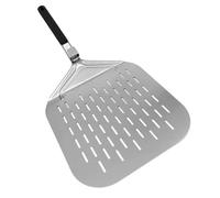 UDHSNJZG Pala Per Pizza Pala for pizza rettangolare in acciaio inox con manico pieghevole, pala for forata antiaderente for pane da(Perforated)