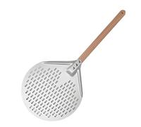 UDHSNJZG Pala Per Pizza Pala for pizza rotonda da 12/14 pollici, pala for perforata in alluminio anodizzato duro con manico in legno, for forno fatta in casa(12inch)