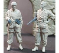 UDNDASBE 1/35 Soldato Tedesco della seconda Guerra Mondiale Kit di modellismo in Resina Non Verniciato e Non assemblato (2 Persone)//k9S6z1