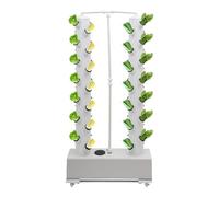 udneondhe Torre idroponica con 56 capsule, set di coltivazione idroponica verticale con timer e serbatoio dell'acqua da 30 l, sistema di crescita aeroponica con 4 ruote per erbe, frutta, verdura