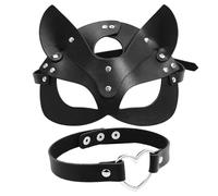 UDNFHL 1 Pezzo di Maschera di Volpe E 1 Pezzo di Colletto, Oggetti di Ruolo, Accessori Punk, Accessori in Costume in Maschera.