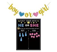 UDNFHL 1 Set di Sesso Rivelano Poster di Voto E 1 Pezzo di Bandiera Pull, Gioco di Voti Creativi, Forniture per Il Partito per Bambini, Decorazioni per Il Partito.