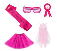 UDNFHL 1 Tracolla, 1 Badge, 1 Gonna da Filo, 1 Fascia E 1 Occhiali, Accessori per Abbigliamento da Addio al Nubilato, Oggetti di Vestiti Creativi.