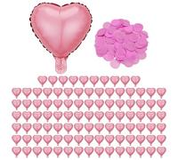 UDNFHL 100 Pezzi di Palloncini A Forma di Cuore Rosa E Coriandoli da 10G, Palloncini Romantici, Lancio E Dumping, Decorazioni per Feste, Disposizione delle Scene.