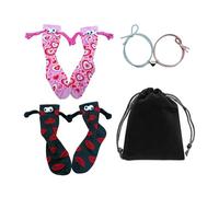 UDNFHL 2 Paia Di Calzini Portatili, 2 Braccialetti, Borsa Nero Da 1 Pezzi, Calze Comode E Traspirabili, Accessori Divertenti, Nuovi Regalo Di San Valentino.