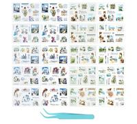 UDNFHL 20 Adesivi A Tema da Viaggio E 1 Pezzo di Pinzette, Adesivi retrò, Accessori per Album, Diari di Decorazioni, Calendari, Album Fotografici, Biglietti di Auguri.