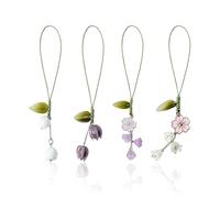 UDNFHL 4 Pezzi di Ciondolo di Fiori, Ciondolo Elee, Ciondolo Decorativo Creativo, Adatto A Chiavi, Telefoni Cellulari E Borse.