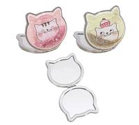 UDNFHL Lo Specchio A Forma di Gatto A 2 Pezzi, Il Simpatico Specchio da Cartone Animato, Lo Specchio del Trucco Portatile, Lo Specchio del Corpo Pieghevole, Lavoro E Campeggio.