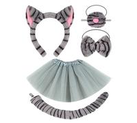 UDNFHL Naso da 1 Pezzi, Fascia da 1 Pezzi, Papillon da 1 Pezzo, Gonna da 1 Pezzi E Coda da 1 Pezzi, Accessori per Costumi per Animali, Oggetti di Ruolo, Accessori Carini E Creativi.