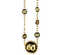 Udo Schmidt GmbH & Co Collana 60" nero/oro per 60° compleanno decorazione regalo collana, Plastica