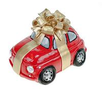 UDO Schmidt Salvadanaio a forma di auto con fiocco, 15 cm, regalo