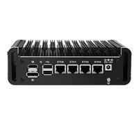 UDPTCP Mini apparecchio firewall desktop, 4 x I226 2.5G LAN, mini PC senza ventola Celeron J6413, micro router per Home Officer, DDR4 M.2 NVMe (PCIe3.0x2), HD/DP/Type-C Display,2 x SATA3.0, NO RAM NO