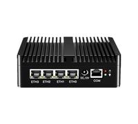 UDPTCP Mini PC J4125 senza ventola con 4 x i226 2.5G LAN, 2 USB2.0, 2 USB3.0, slot per scheda SIM, mini computer per computer compatibile con WiFi dual-band per attività industriali,