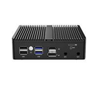 UDPTCP Mini PC senza ventola J6412 con 4 lntel i226-V 2.5G LAN, 2* USB 2.0, 2* USB3.0, slot per scheda SIM, mini computer desktop supporto WiFi Dual Band per le imprese industriali, 8 GB RAM 128 GB
