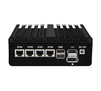 UDPTCP N100 Mini PC Micro Firewall Appliance, 4 Porte LAN i226 2.5 Gbe Power over Ethernet Mini Computer DDR4, 6 USB/HD+DP/COM/Home Network Pfsense Router, 32 GB RAM 1 TB SSD