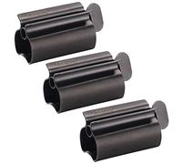 UDQYQ Pressa per tubi, confezione da 3 pezzi, dentifricio, in acciaio inox, per risparmiare dentifricio, spremere completamente i tubi vuoti, con funzione di supporto, colore: nero opaco