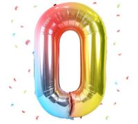 UDRKFOPK Palloncini Compleanno 0 Anni Arcobaleno,40 Pollici Arcobaleno Palloncino Numero 0，Palloncini 0 Anni Compleanno,Palloncini 0 Anni per Feste di Compleanno Anniversario Baby Shower Decorazioni