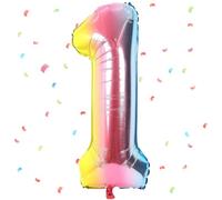 UDRKFOPK Palloncini Compleanno 1 Anni Arcobaleno,40 Pollici Arcobaleno Palloncino Numero 1，Palloncini 1 Anni Compleanno,Palloncini 1 Anni per Feste di Compleanno Anniversario Baby Shower Decorazioni
