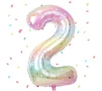 UDRKFOPK Palloncini Compleanno 2 Anni Gradiente,40 Pollici Gradiente Palloncino Numero 2，Palloncini 2 Anni Compleanno,Palloncini 2 Anni per Feste di Compleanno Anniversario Baby Shower Decorazioni