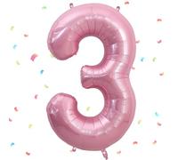 UDRKFOPK Palloncini Compleanno 3 Anni Rosa,40 Pollici Rosa Palloncino Numero 3,Palloncini 3 Anni Compleanno,Palloncini 3 Anni per Feste di Compleanno Anniversario Baby Shower Decorazioni