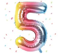 UDRKFOPK Palloncini Compleanno 5 Anni Arcobaleno,40 Pollici Arcobaleno Palloncino Numero 5，Palloncini 5 Anni Compleanno,Palloncini 5 Anni per Feste di Compleanno Anniversario Baby Shower Decorazioni