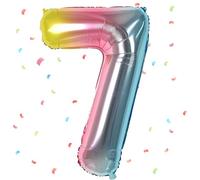 UDRKFOPK Palloncini Compleanno 7 Anni Arcobaleno,40 Pollici Arcobaleno Palloncino Numero 7,Palloncini 7 Anni Compleanno,Palloncini 7 Anni per Feste di Compleanno Anniversario Baby Shower Decorazioni