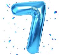 UDRKFOPK Palloncini Compleanno 7 Anni Blu,40 Pollici Blu Palloncino Numero 7，Palloncini 7 Anni Compleanno,Palloncini 7 Anni per Feste di Compleanno Anniversario Baby Shower Decorazioni