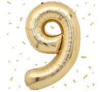 UDRKFOPK Palloncini Compleanno 9 Anni Oro Chiaro,40 Pollici Oro Chiaro Palloncino Numero 9，Palloncini 9 Anni Compleanno,Palloncini 9 Anni per Feste di Compleanno Anniversario Baby Shower Decorazioni