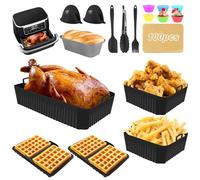 UDUK Accessori per friggitrice con Ninja AF500EU, Accessori Airfryer con Stampi in Silicone 10,4 L e 5,2 L, Carta da Forno, Stampo in Silicone per Waffle, Stampo per Pane, Stampi per Cupcake ecc.