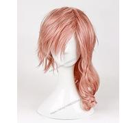 Uearlid 2022 Cos Wig Anime FF13 Eclair Farron Lightning Cosplay Parrucca Halloween Ricci Lunghi Capelli Sintetici + Protezione della Parrucca